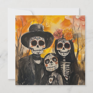 Oprechte familie Dia de los Muertos Uitnodiging