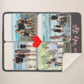 Oprechte familie foto collage liefde ontwerp sherpa deken (Voorkant (horizontaal))