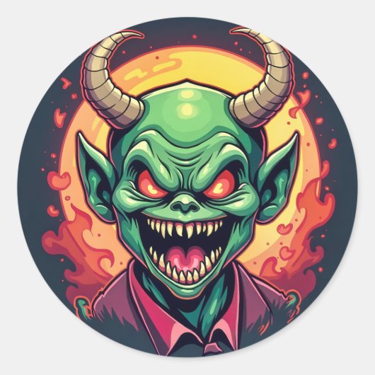 Oprechte horror: The Mischievous Goblin Ronde Sticker (Voorkant)