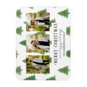 Oprechte Kerst Watercolor Bomen Magneet (Verticaal)