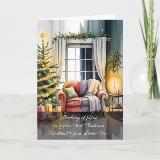Oprechte Kerstscène Met Wintercontrast Kaart (Voorkant)
