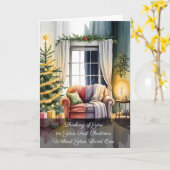 Oprechte Kerstscène Met Wintercontrast Kaart (Gele Bloem)