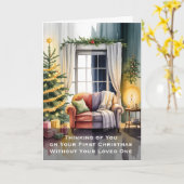 Oprechte Kerstscène Met Wintercontrast Kaart (Gele Bloem)