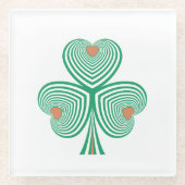 oprechte klaver glazen onderzetter (Voorkant)