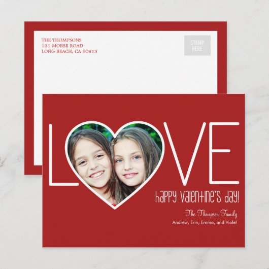 Oprechte liefde Valentijnsdag Post Kaart (Voorkant / Achterkant)