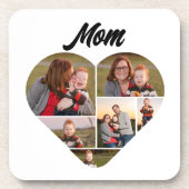Oprechte moeder Gift Hart Vorm Fotocollage Bier Onderzetter (Voorkant)