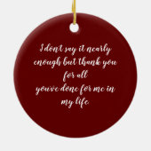 Oprechte moeder houdt van Lijst Keramisch Ornament (Achterkant)