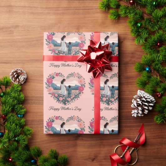 Oprechte Moederdag ontwerp: Moeder en Kind  Cadeaupapier (Feestdagen Geschenken)