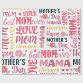 Oprechte Moederdag-typografie Cadeaupapier (Vlak)