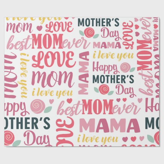 Oprechte Moederdag-typografie Cadeaupapier (Vlak)