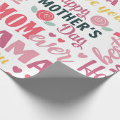 Oprechte Moederdag-typografie Cadeaupapier (Hoek)