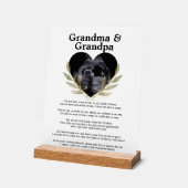 Oprechte oma opa zwangerschapsaankondiging acryl bord (Hoek)