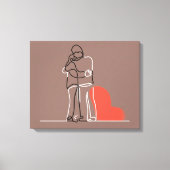 Oprechte omhelzing: Custom One Line Couple Art Gif Canvas Afdruk (Voorkant)