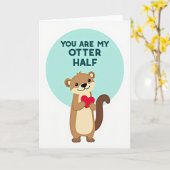 Oprechte Otter Half Kaart (Gele Bloem)