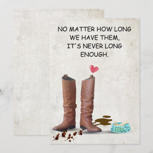 Oprechte Pet Sympathy Card Printable Kaart (Voorkant / Achterkant)