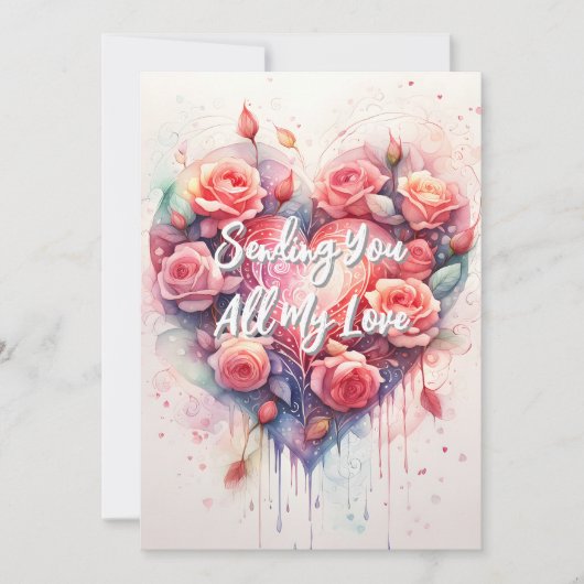 Oprechte romantische artistieke bloemige liefde Gr Kaart (Voorkant)