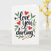 Oprechte Script Liefde Kaart (Gele Bloem)