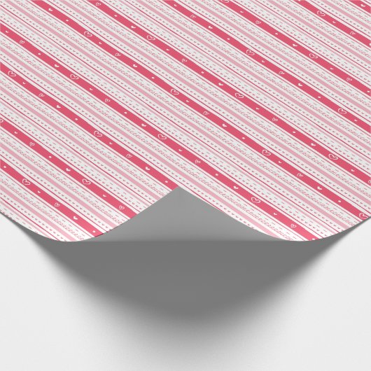 Oprechte strepen van liefde cadeaupapier (Hoek)