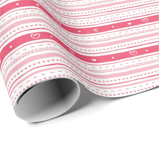 Oprechte strepen van liefde cadeaupapier (Rol Hoek)