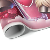 Oprechte Sweet Highland Koe Valentijnse Cadeaupapier (Rol Hoek)