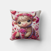 Oprechte Sweet Highland Koe Valentijnse Kussen (Voorkant)