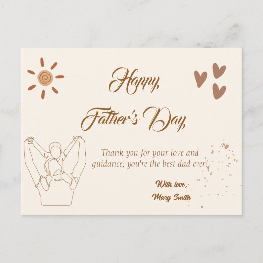 Oprechte Vaderdag Kaart - gepersonaliseerde Greeti (Voorkant)
