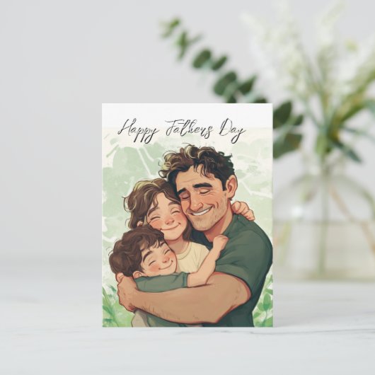 Oprechte vaders en zoon dag Briefkaart (Staand voorkant)