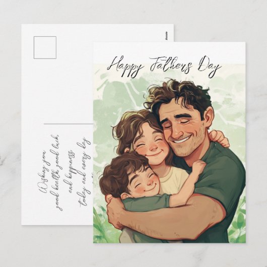 Oprechte vaders en zoon dag Briefkaart (Voorkant / Achterkant)