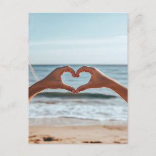 Oprechte verbinding aan het strand briefkaart