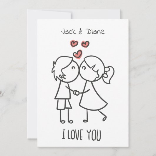 Oprechte warmte: Custom Stick Figure Holiday Kaart (Voorkant)