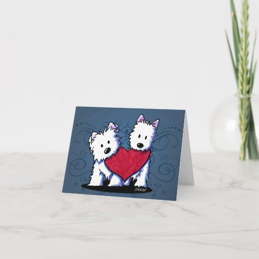 Oprechte Westie Duo Kaart (Voorkant)