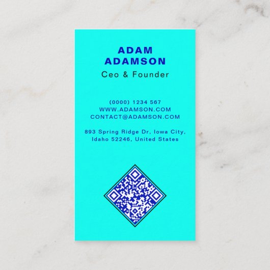 Oprichter CEO Eigenaar - Corporate Logo QR Code Visitekaartje (Achterkant)