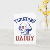 Oprichter George Washington Grappig 4 juli Kaart (Gele Bloem)