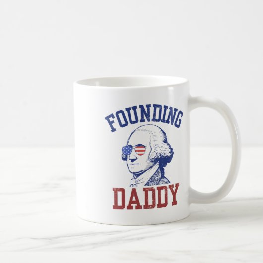 Oprichter George Washington Grappig 4 juli Koffiemok (Rechts)