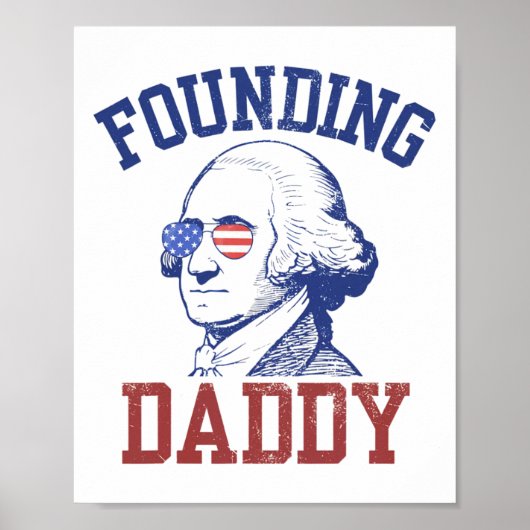 Oprichter George Washington Grappig 4 juli Poster (Voorkant)