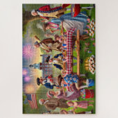 Oprichters 4 juli BBQ Patriottische Geschiedenis Legpuzzel (Verticaal)