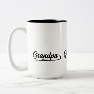 Oprichting Nieuwe Opa Jaar Typografie Tweekleurige Koffiemok