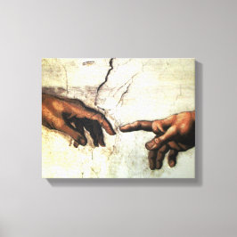 Oprichting van Adam - Hands Michelangelo 1475 - 15 Canvas Afdruk
