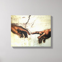 Oprichting van Adam - Hands Michelangelo 1475 - 15 Canvas Afdruk