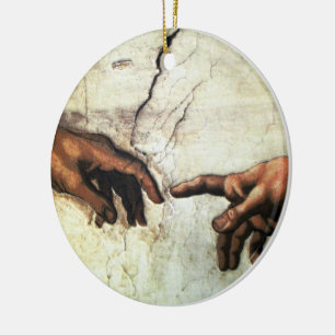 Oprichting van Adam - Hands Michelangelo 1475 - 15 Keramisch Ornament