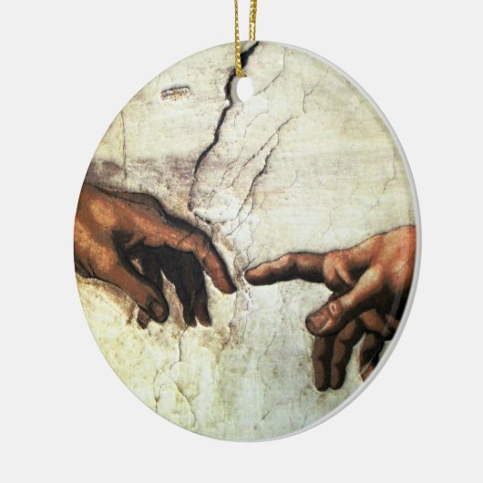 Oprichting van Adam - Hands Michelangelo 1475 - 15 Keramisch Ornament (Links)