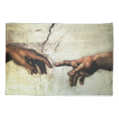 Oprichting van Adam - Hands Michelangelo 1475 - 15 Kussensloop (Achterkant)