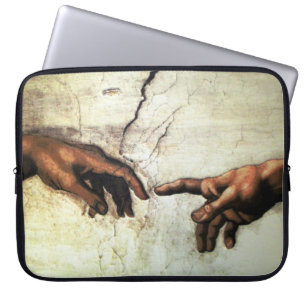 Oprichting van Adam - Hands Michelangelo 1475 - 15 Laptop Sleeve