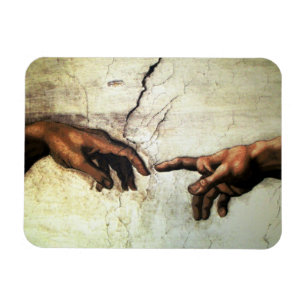 Oprichting van Adam - Hands Michelangelo 1475 - 15 Magneet