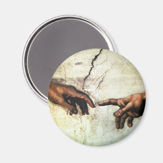 Oprichting van Adam - Hands Michelangelo 1475 - 15 Magneet (Voorkant / Achterkant)