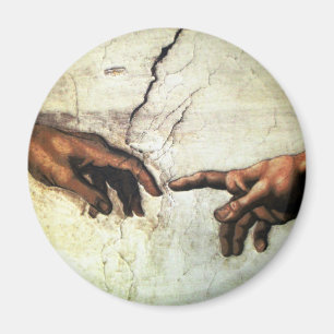 Oprichting van Adam - Hands Michelangelo 1475 - 15 Magneet