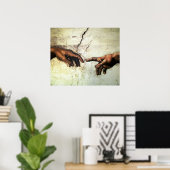 Oprichting van Adam - Hands Michelangelo 1475 - 15 Poster (Thuiskantoor)