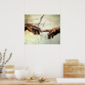 Oprichting van Adam - Hands Michelangelo 1475 - 15 Poster (Keuken)