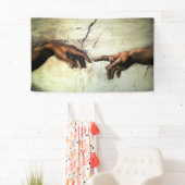 Oprichting van Adam - Hands Michelangelo 1475 - 15 Spandoek (Insitu)