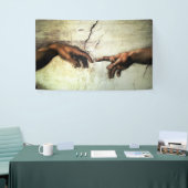 Oprichting van Adam - Hands Michelangelo 1475 - 15 Spandoek (Beurs)